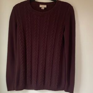 Loft size S burgundy wine color cable knit sweater